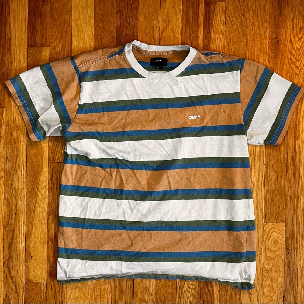 Obey Multicolor Striped Tee